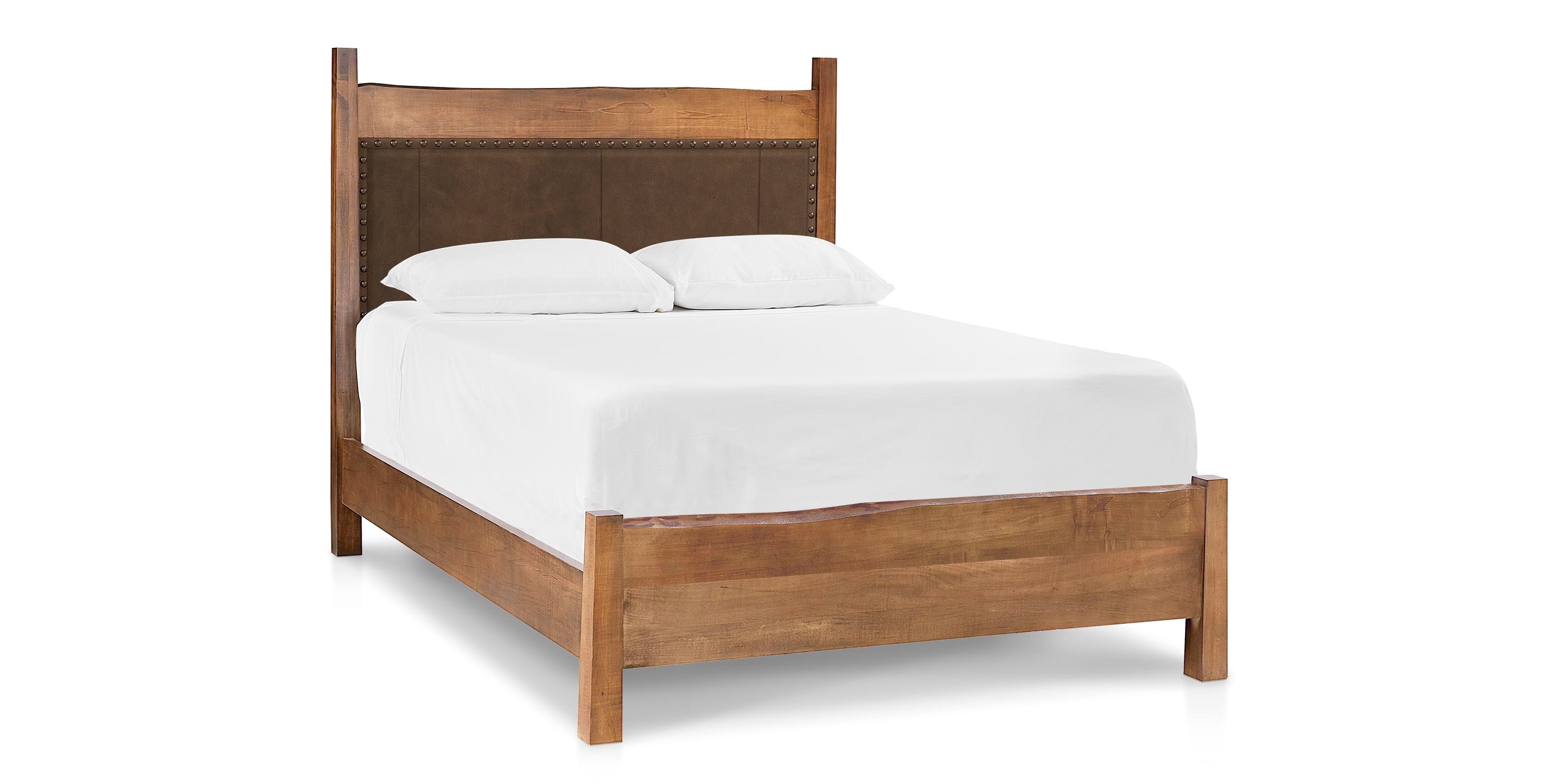 Heritage Live Edge Leather Upholstered Bed